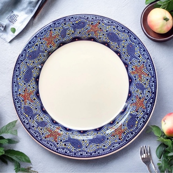 Pier 1 Other - Pier One Dinner Plate Fish & Starfish Mosaic - Italy
